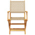 Folding Garden Chairs 4 pcs Beige Poly Rattan and Solid Wood