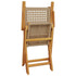 Folding Garden Chairs 4 pcs Beige Poly Rattan and Solid Wood