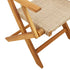 Folding Garden Chairs 4 pcs Beige Poly Rattan and Solid Wood