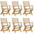 Folding Garden Chairs 6 pcs Beige Poly Rattan and Solid Wood