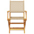 Folding Garden Chairs 6 pcs Beige Poly Rattan and Solid Wood