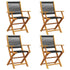 Folding Garden Chairs 4 pcs Black Solid Wood Acacia