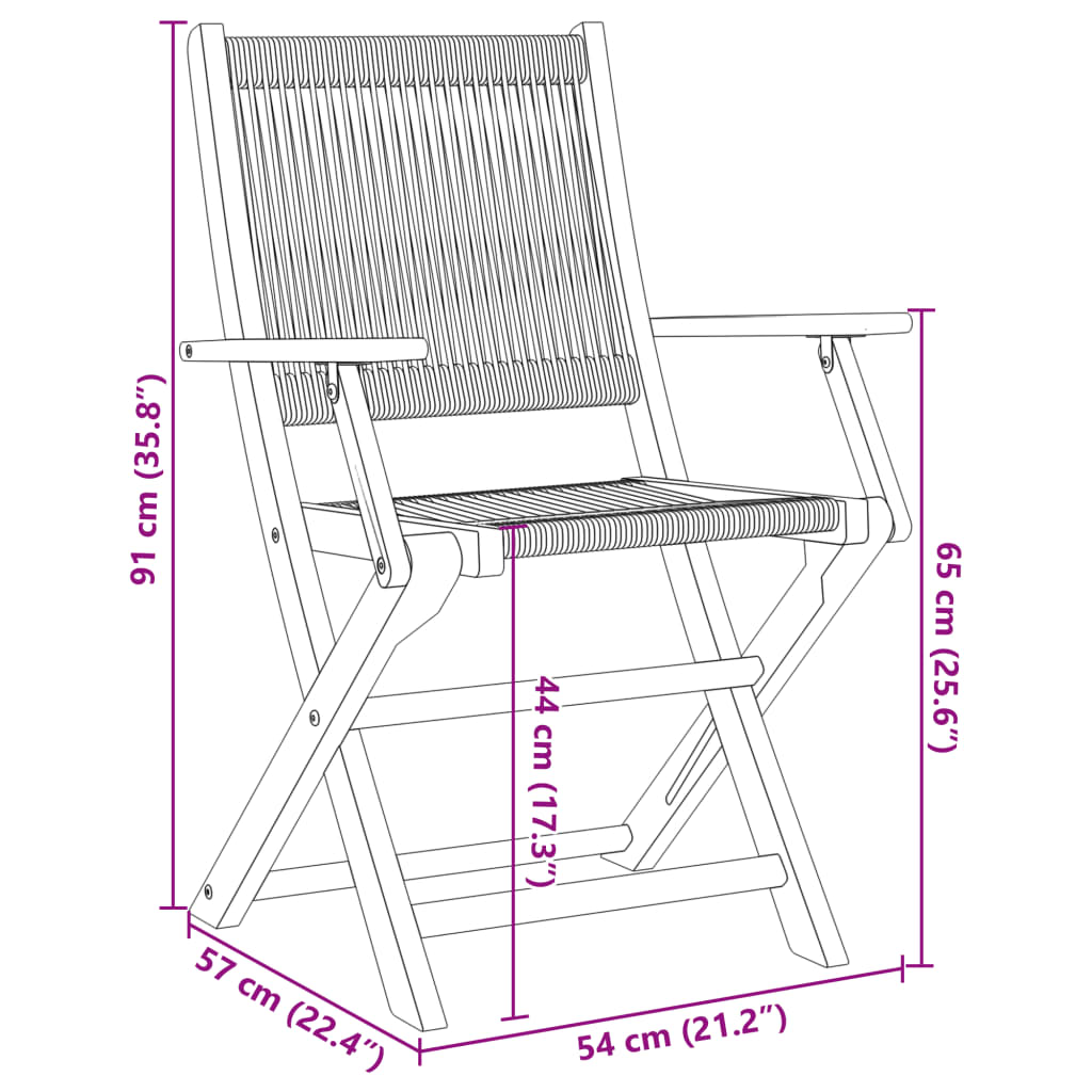 Folding Garden Chairs 4 pcs Black Solid Wood Acacia