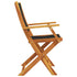 Folding Garden Chairs 6 pcs Black Solid Wood Acacia