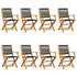 Folding Garden Chairs 8 pcs Black Solid Wood Acacia