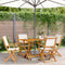 Folding Garden Chairs 4 pcs Cream White Fabric and Solid Wood