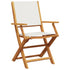 Folding Garden Chairs 6 pcs Cream White Fabric and Solid Wood