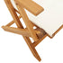 Folding Garden Chairs 6 pcs Cream White Fabric and Solid Wood