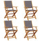 Folding Garden Chairs 4 pcs Anthracite Fabric and Solid Wood