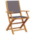 Folding Garden Chairs 4 pcs Anthracite Fabric and Solid Wood