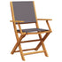 Folding Garden Chairs 6 pcs Anthracite Fabric and Solid Wood