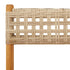 Folding Garden Chairs 4 pcs Beige Poly Rattan and Solid Wood