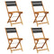 Folding Garden Chairs 4 pcs Black Solid Wood Acacia