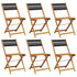 Folding Garden Chairs 6 pcs Black Solid Wood Acacia