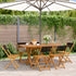 Folding Garden Chairs 6 pcs Black Solid Wood Acacia