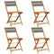 Folding Garden Chairs 4 pcs Grey Solid Wood Acacia