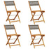 Folding Garden Chairs 4 pcs Grey Solid Wood Acacia