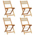 Folding Garden Chairs 4 pcs Beige Solid Wood Acacia