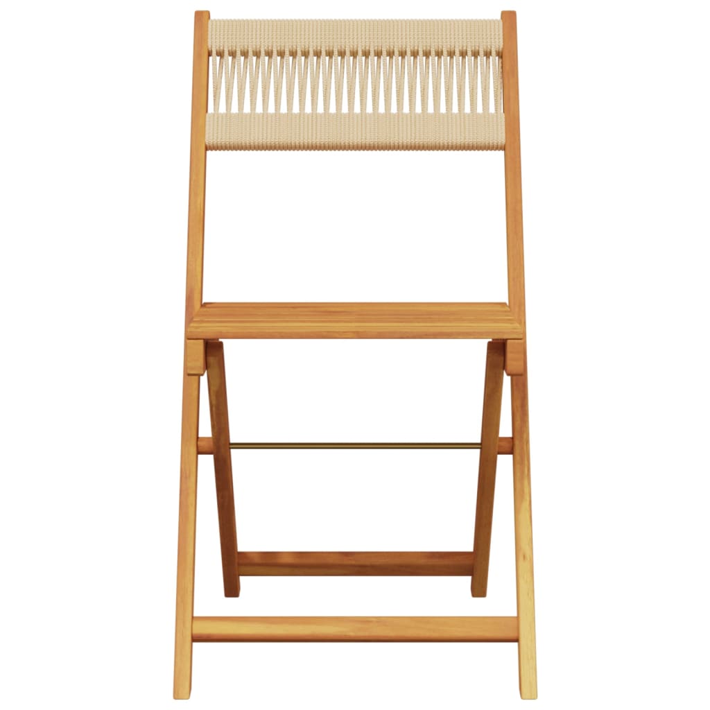 Folding Garden Chairs 4 pcs Beige Solid Wood Acacia