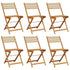 Folding Garden Chairs 6 pcs Beige Solid Wood Acacia