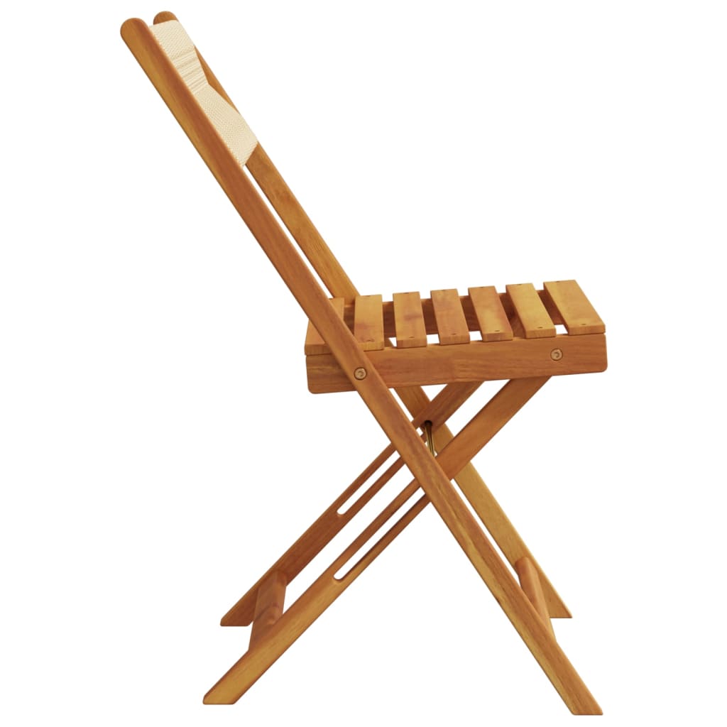 Folding Garden Chairs 6 pcs Beige Solid Wood Acacia