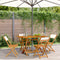 Folding Garden Chairs 4 pcs Cream White Fabric and Solid Wood