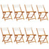 Folding Garden Chairs 8 pcs Cream White Fabric and Solid Wood