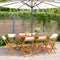 Folding Garden Chairs 8 pcs Cream White Fabric and Solid Wood