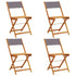 Folding Garden Chairs 4 pcs Anthracite Fabric and Solid Wood