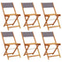 Folding Garden Chairs 6 pcs Anthracite Fabric and Solid Wood