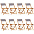 Folding Garden Chairs 8 pcs Anthracite Fabric and Solid Wood