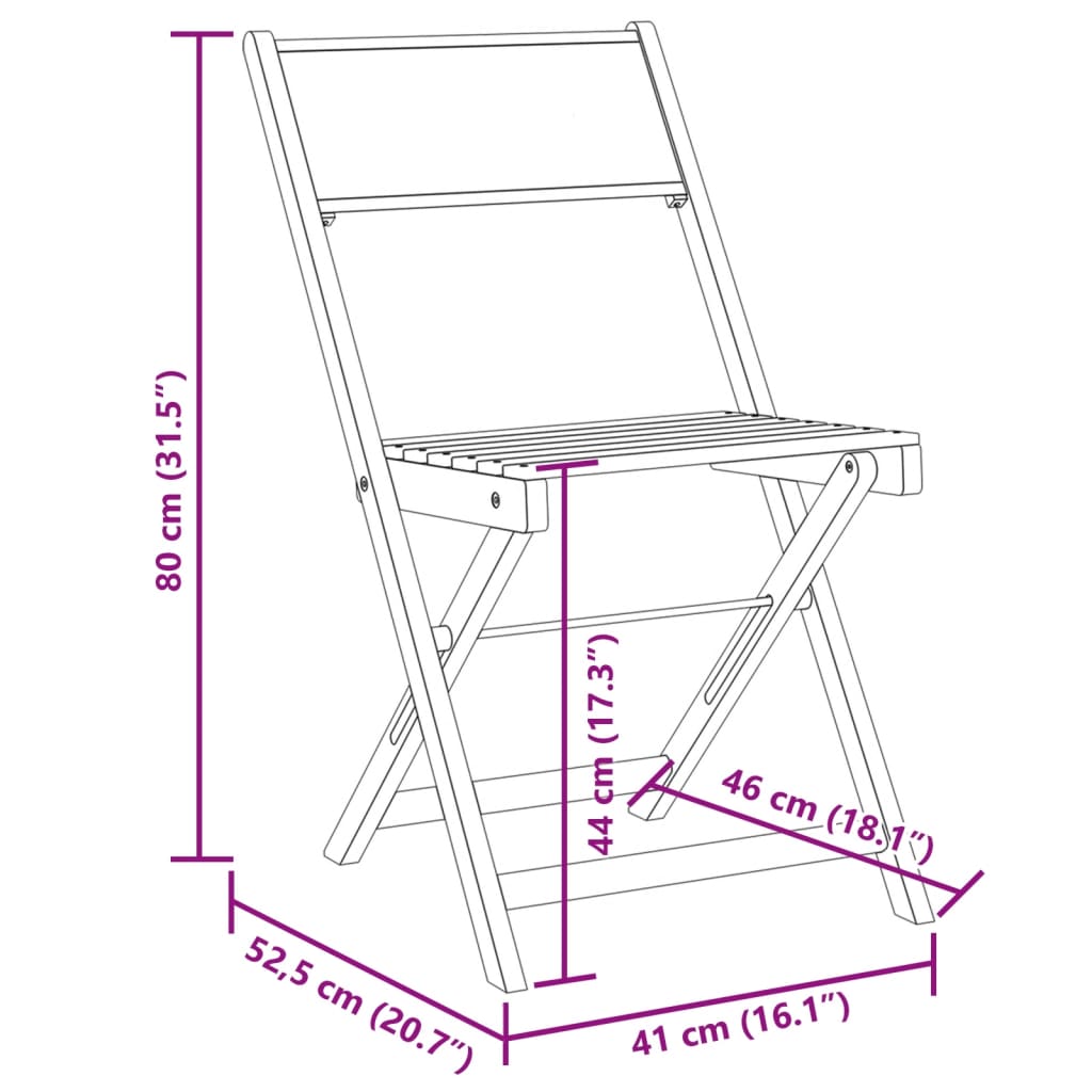 Folding Garden Chairs 8 pcs Anthracite Fabric and Solid Wood