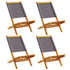 Folding Garden Chairs 4 pcs Anthracite Fabric and Solid Wood