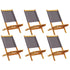 Folding Garden Chairs 6 pcs Anthracite Fabric and Solid Wood