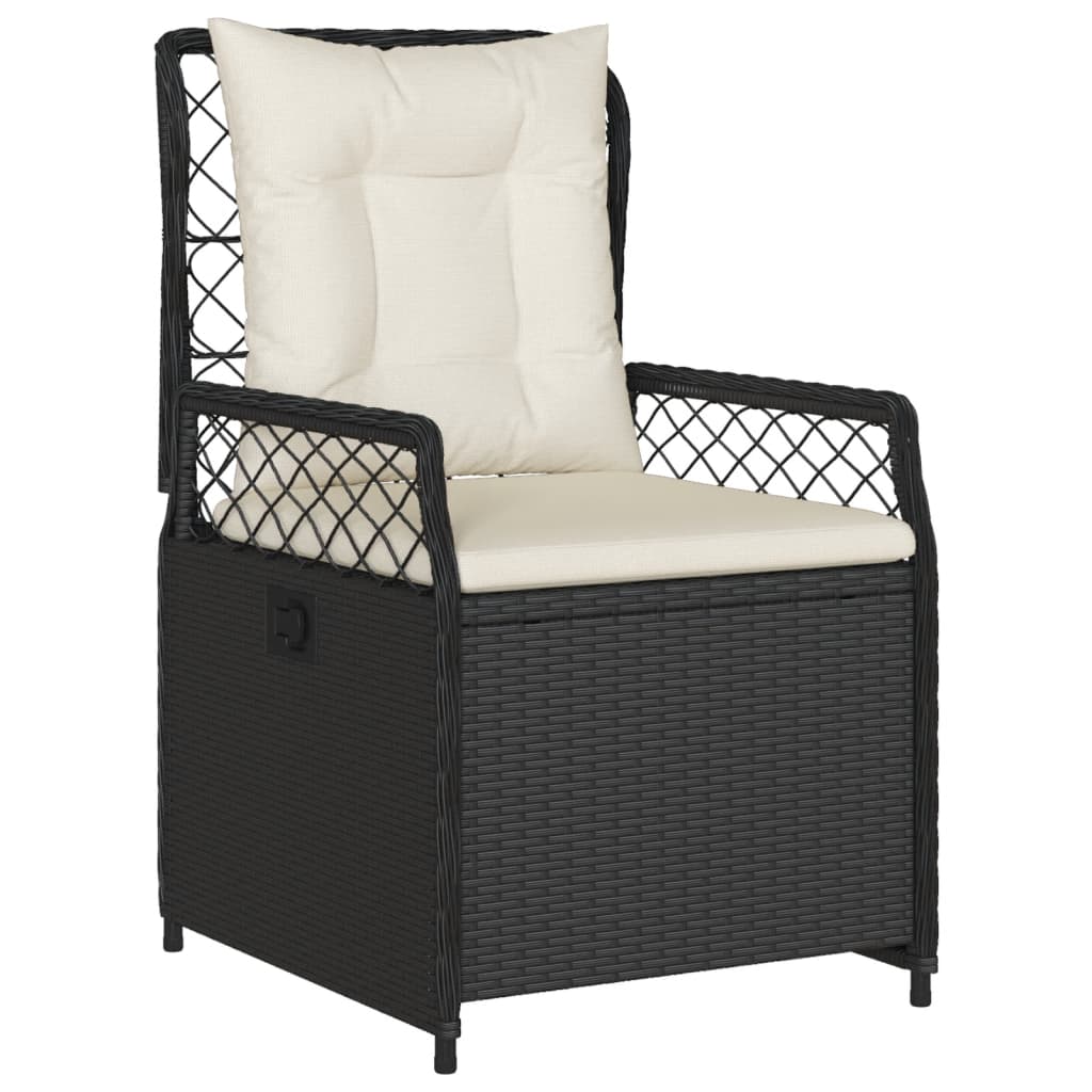 Reclining Garden Chairs 2 pcs Black Poly Rattan