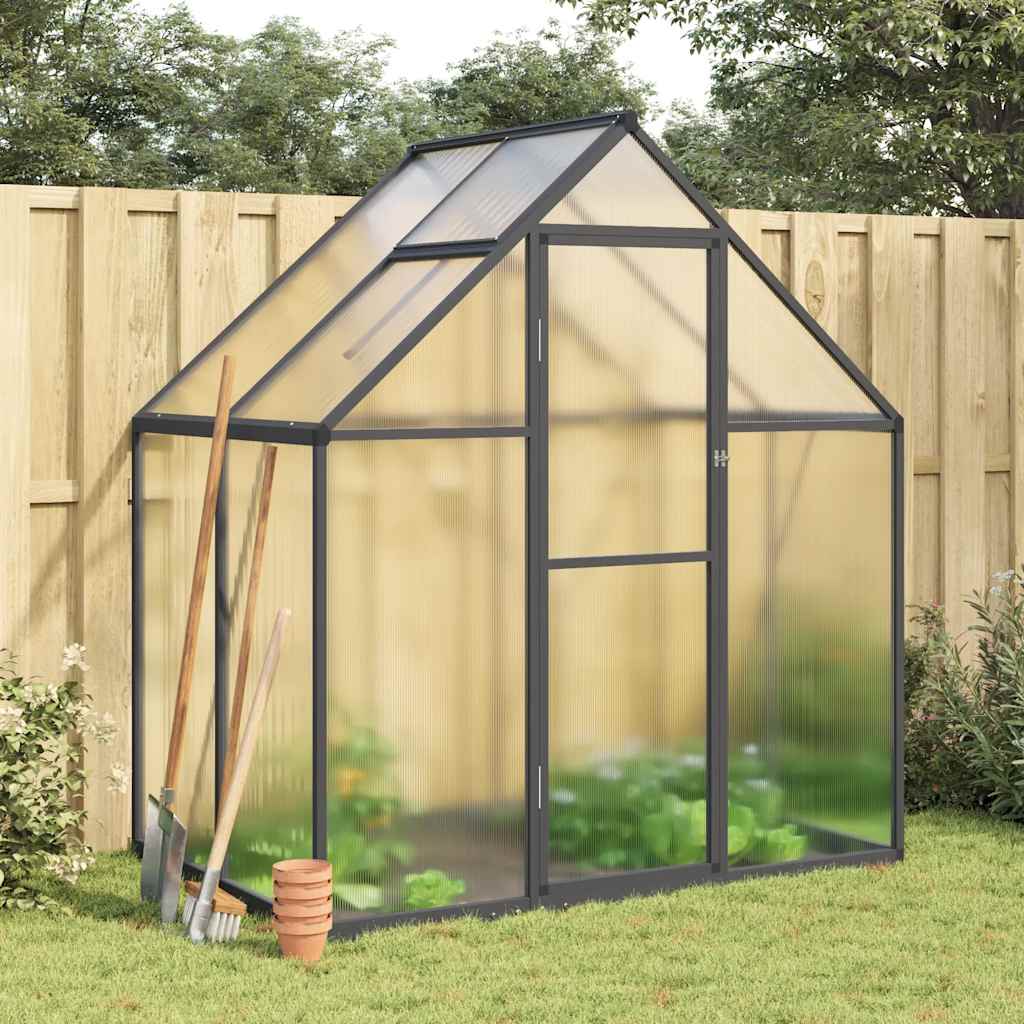 Greenhouse with Base Frame Anthracite 169x114x195 cm Aluminium