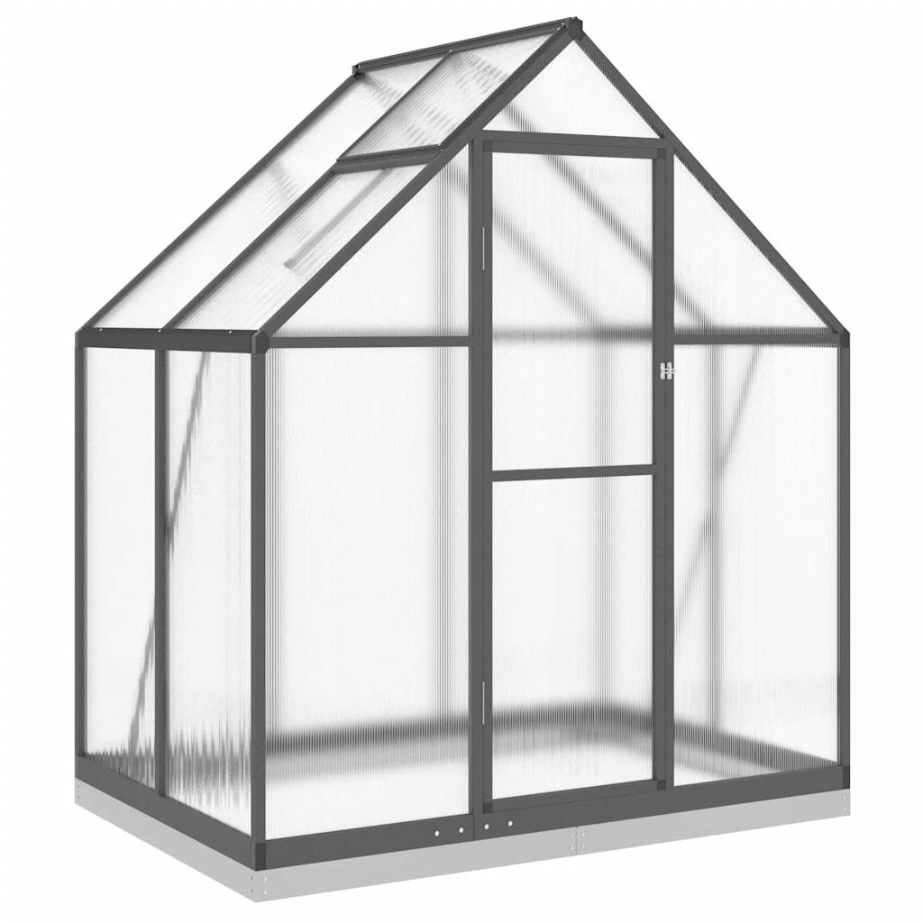 Greenhouse with Base Frame Anthracite 169x114x202 cm Aluminium