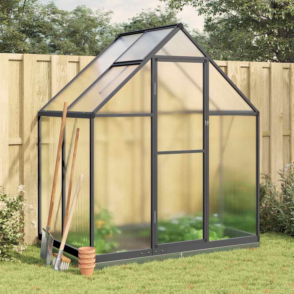 Greenhouse with Base Frame Anthracite 169x114x202 cm Aluminium