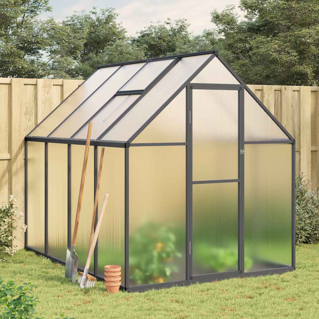 Greenhouse with Base Frame Anthracite 224x169x195 cm Aluminium