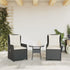 Reclining Garden Chairs 2 pcs Black Poly Rattan