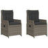 Reclining Garden Chairs 2 pcs Grey Poly Rattan