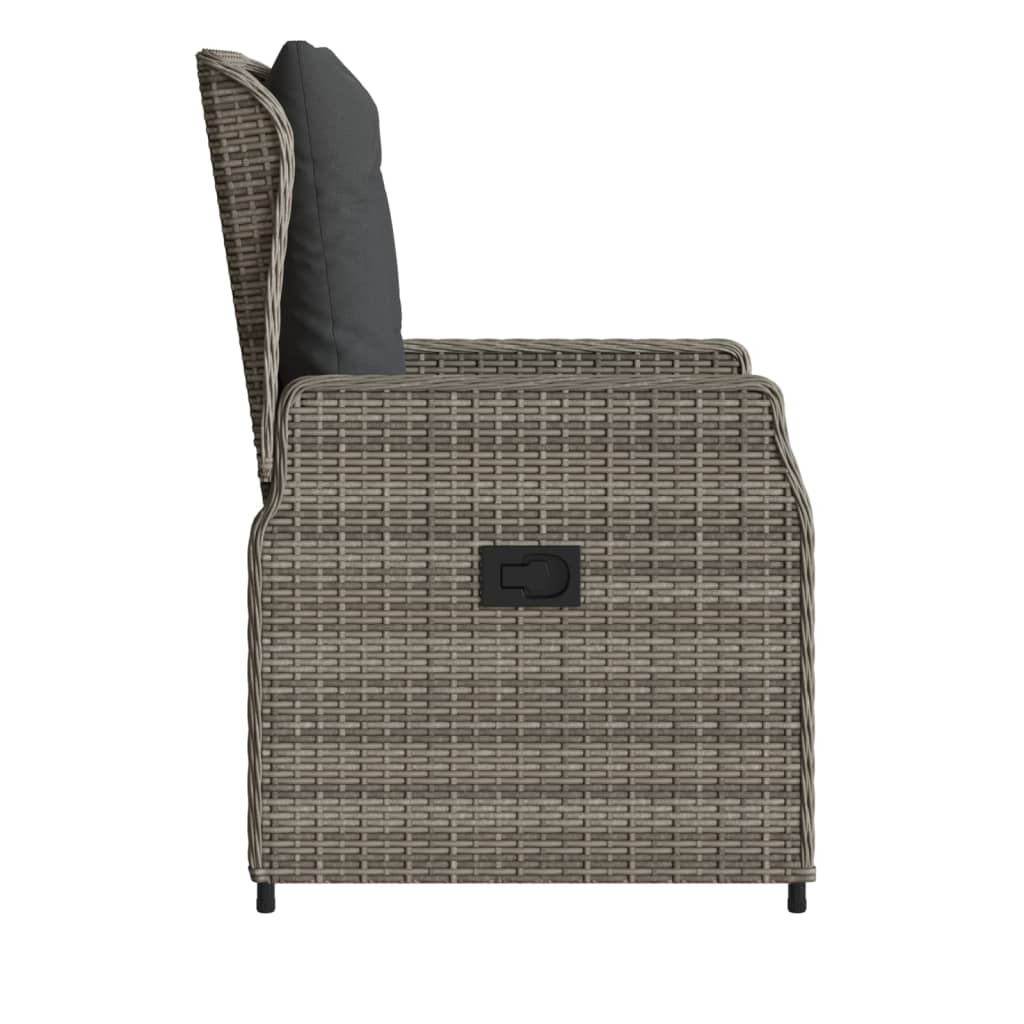 Reclining Garden Chairs 2 pcs Grey Poly Rattan