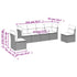 6 Piece Garden Sofa Set with Cushions Grey Poly Rattan