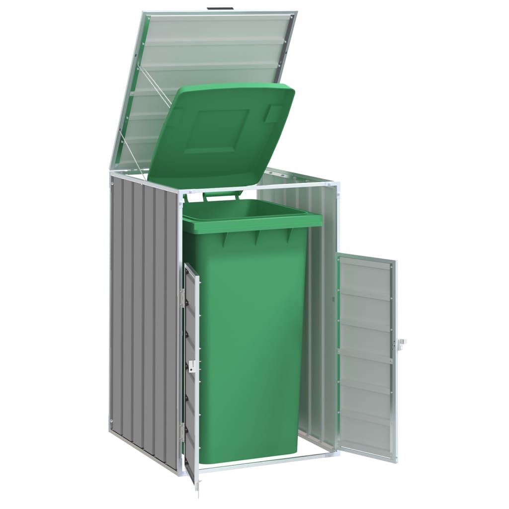 Wheelie Bin Storage for Single Bin Grey 72x81x115 cm Steel