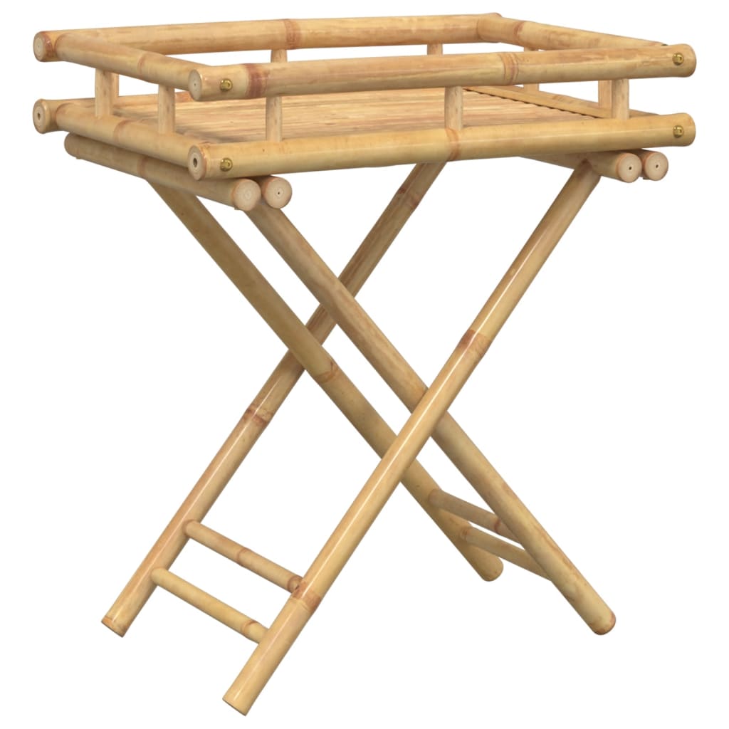 Folding Tray Table 60x40x68 cm Bamboo