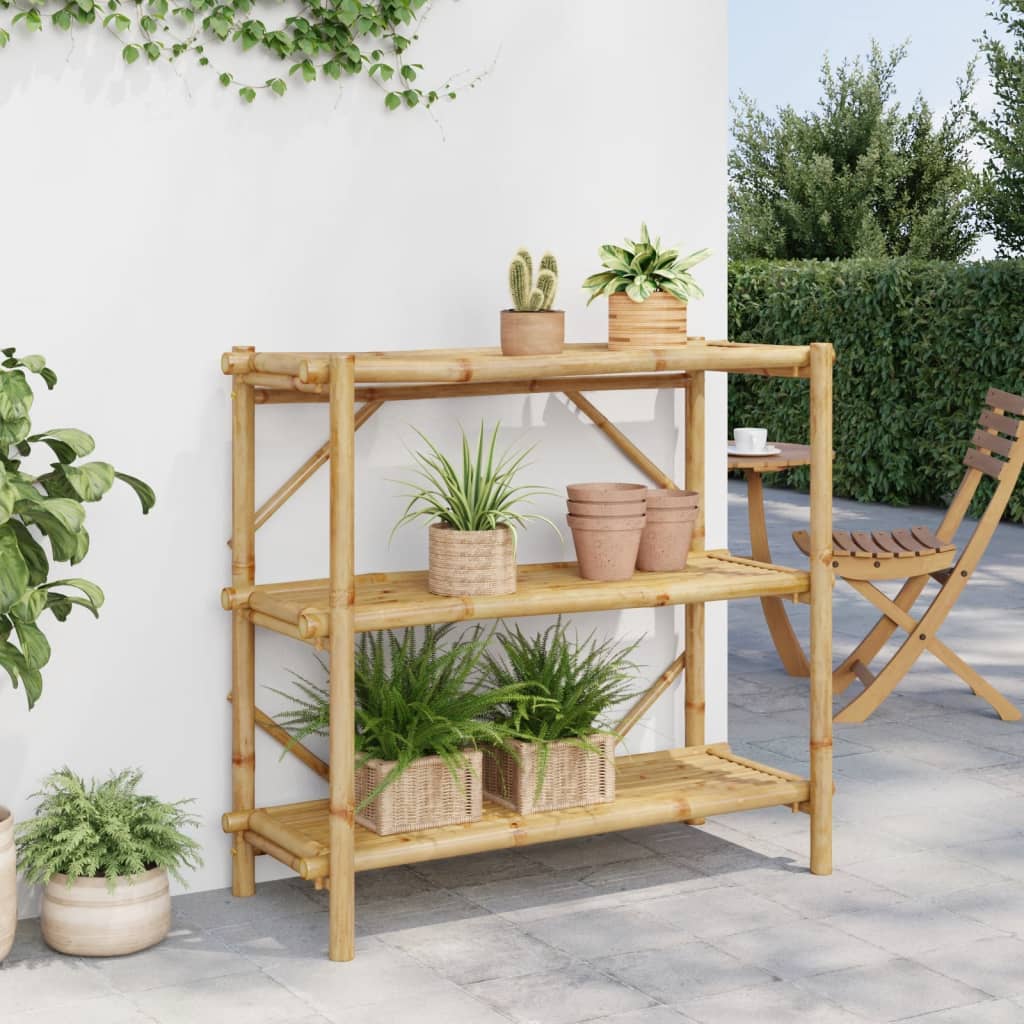 3-Layer Shelf 100x40x90 cm Bamboo