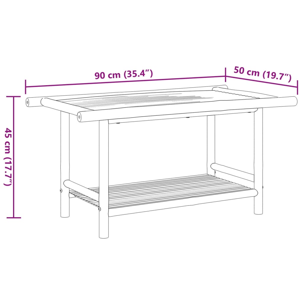 Coffee Table 90x50x45 cm Bamboo