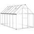 Greenhouse with Base Frame Silver 334x169x195 cm Aluminium