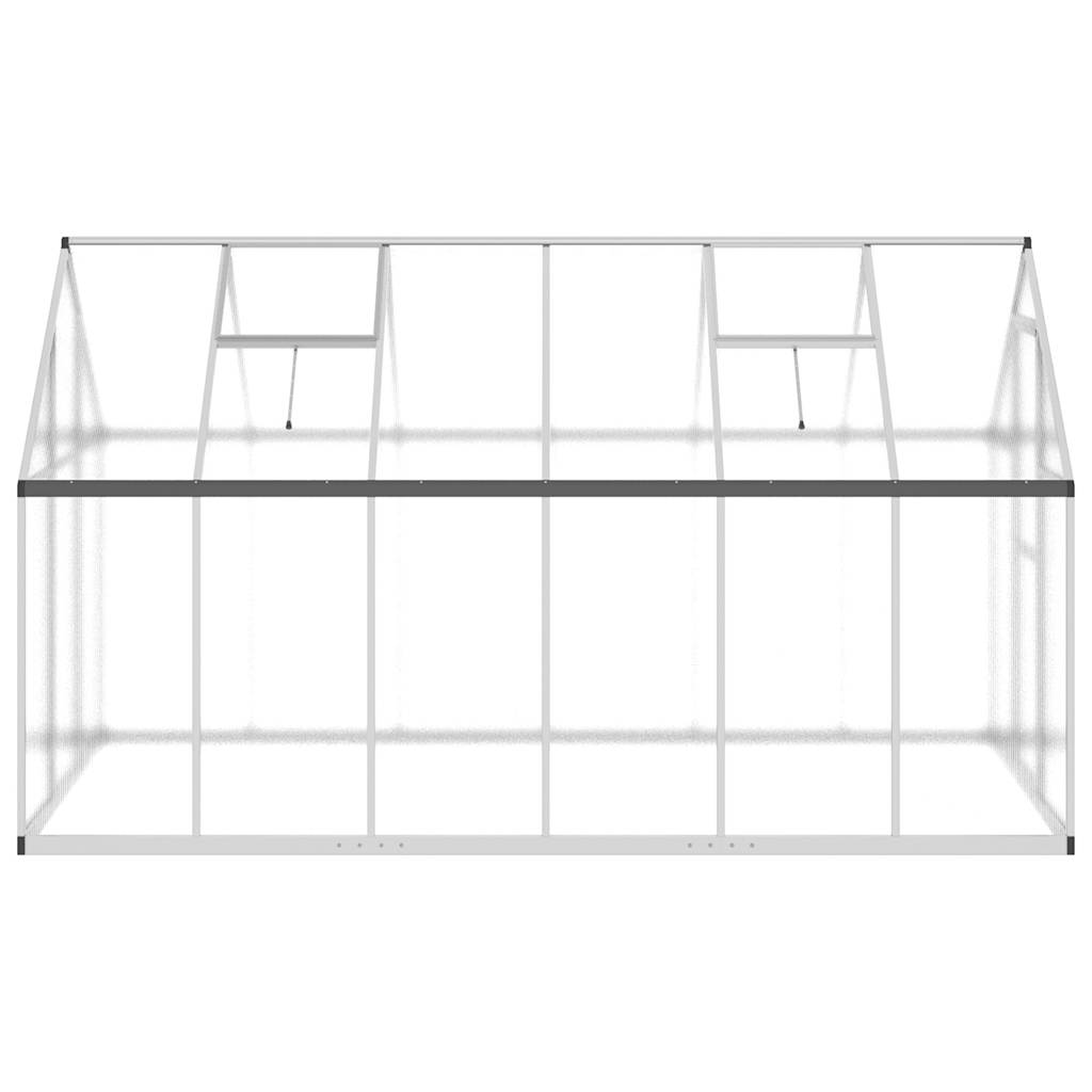 Greenhouse with Base Frame Silver 334x169x195 cm Aluminium