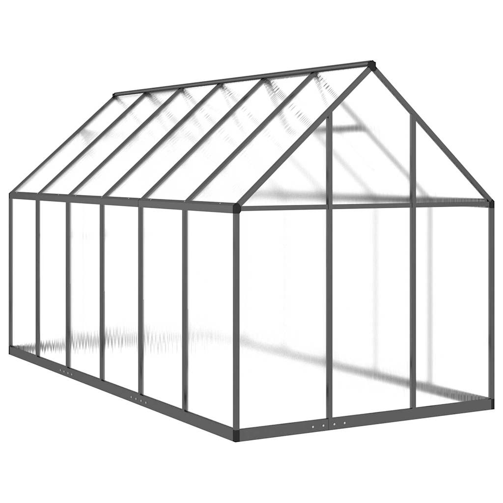 Greenhouse with Base Frame Anthracite 334x169x195 cm Aluminium